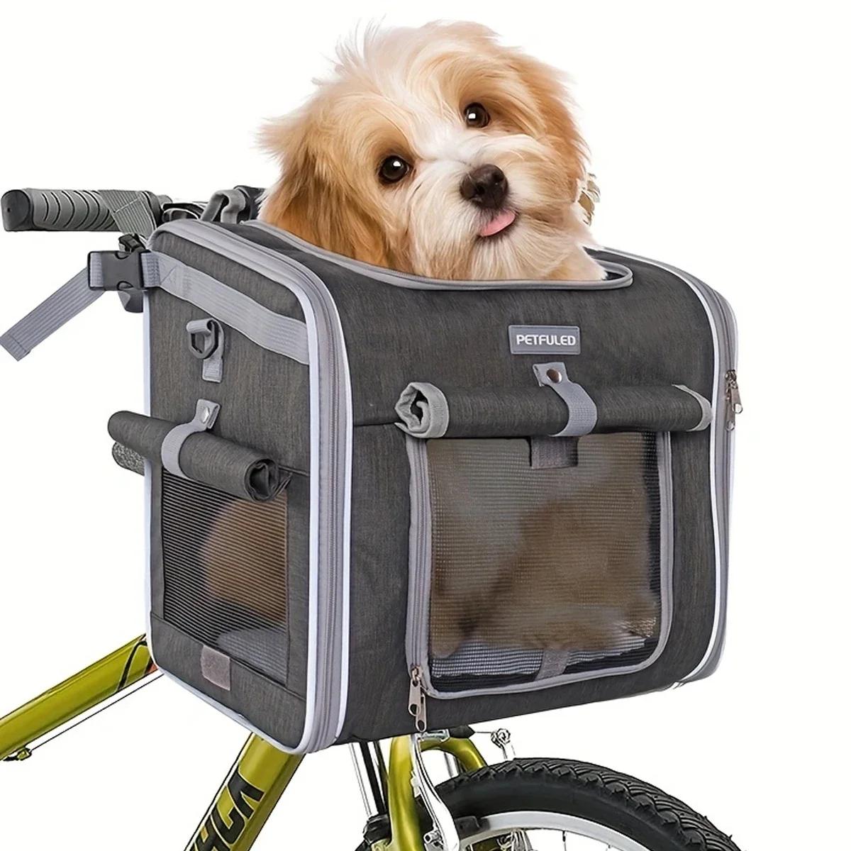 Mir de vélo pour chien ou chat, sac à dos extensible et souple pour animal de compagnie avec 4 porte