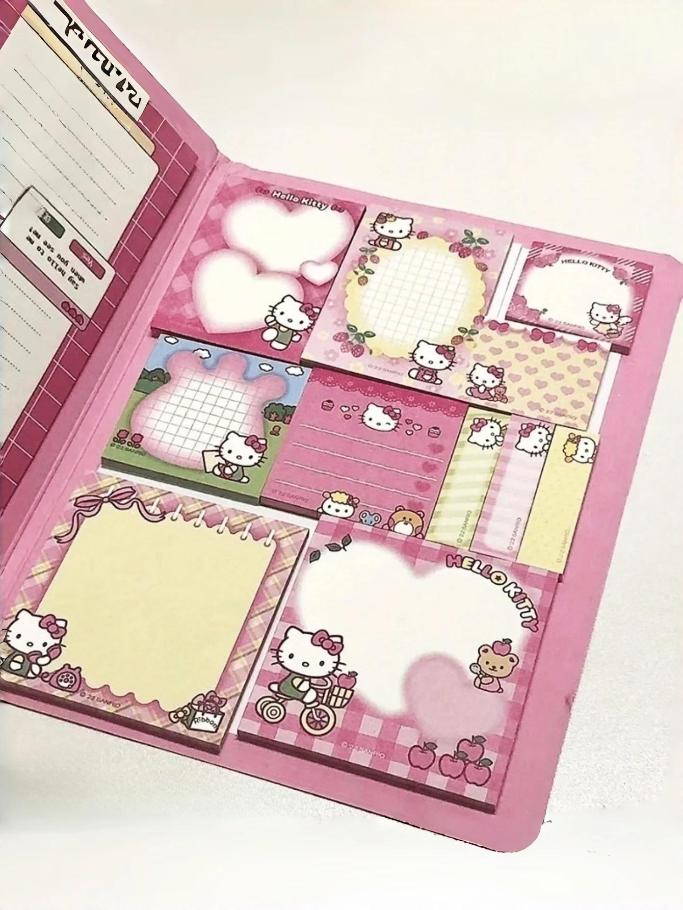 Bloc-notes collant Sanrio Hello Cute Kitty & Kuromi Cinnamoroll, bloc-notes en papier oblong adorabl