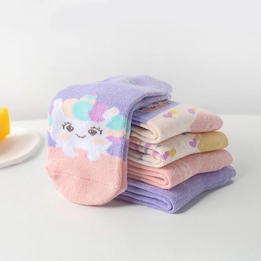 5 paires de chaussettes pour enfants avec motifs de licorne mignons de dessin animé pour filles et b
