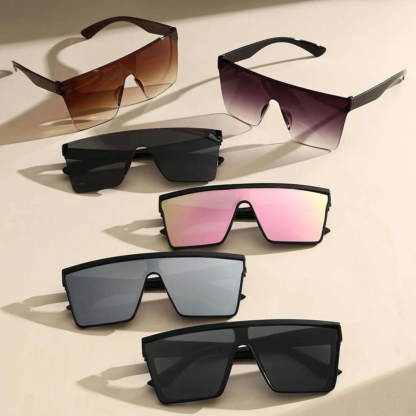 Lunettes de soleil une pièce à monture surdimensionnée pour hommes et femmes, accessoire d'intérieur