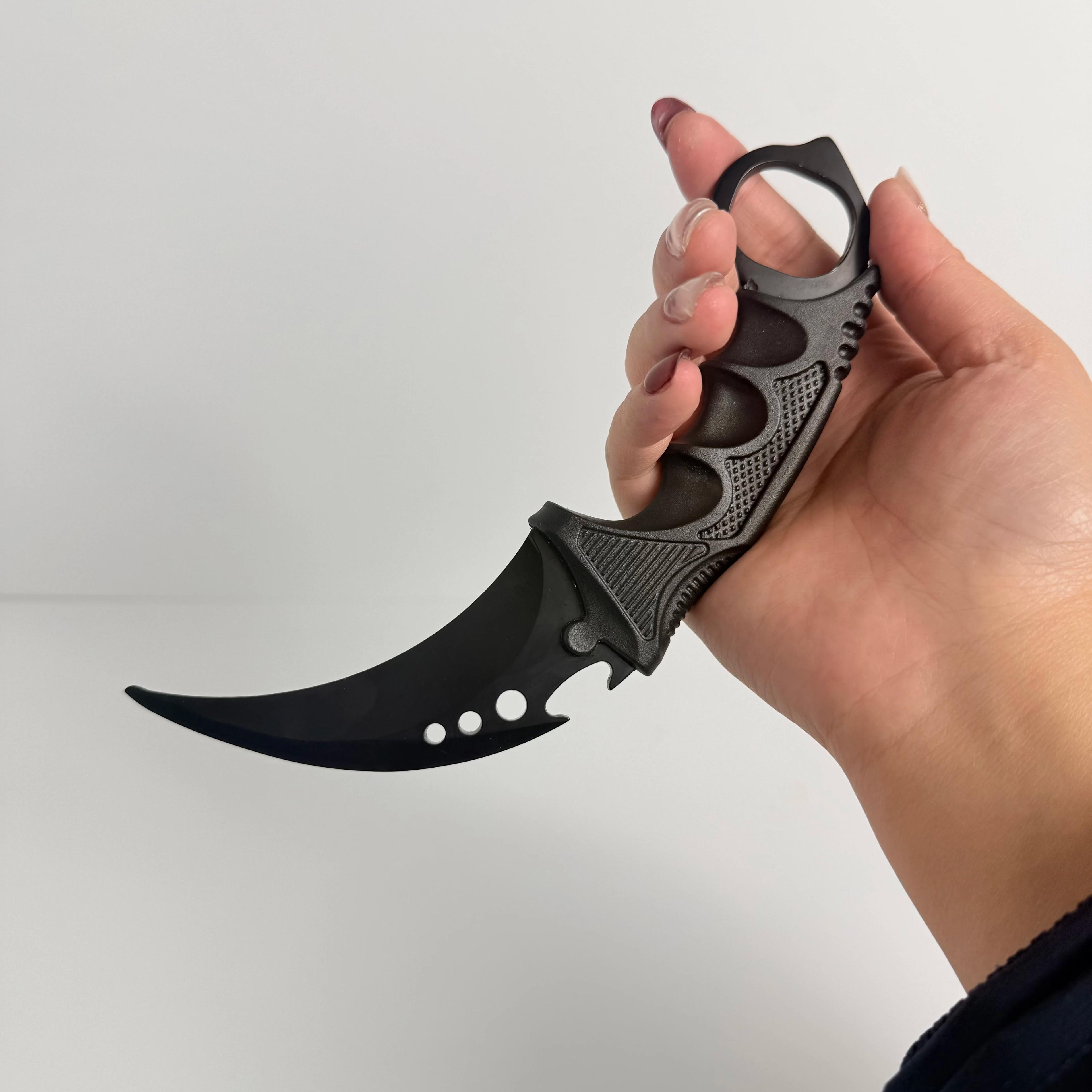 Couteau de nuit Talon de 18,8 cm, modèle en métal avec étui, pour entraînement extérieur, Karambit e