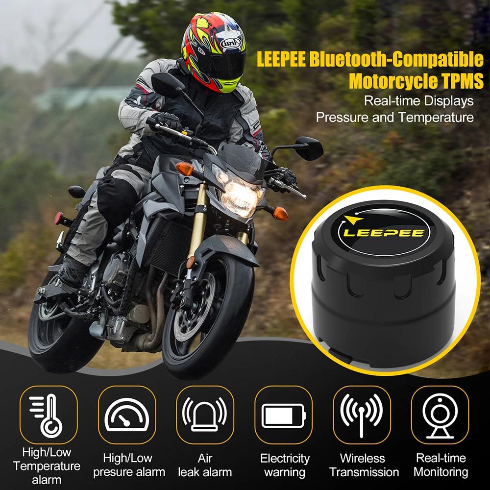Moto TPMS 2 capteurs Bluetooth 4.0 5.0 système de surveillance de la pression des pneus Pit Bike tes