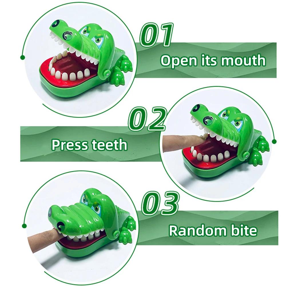 Jouets de dents de crocodile pour enfants, morsures de crocodile, entraînement de réaction des doigt