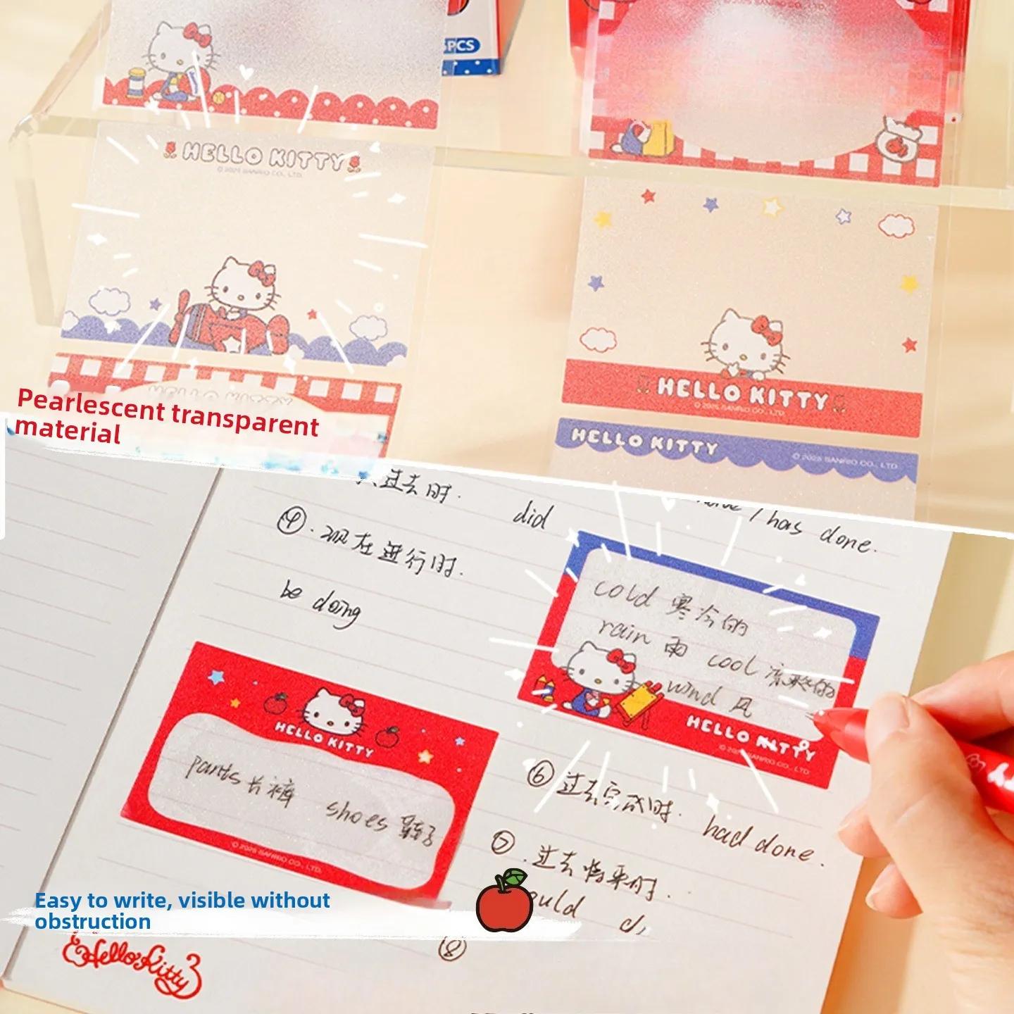Hello Kitty 10e anniversaire Transparent 2025 Nouvelle vente chaude Notes autocollantes extractibles
