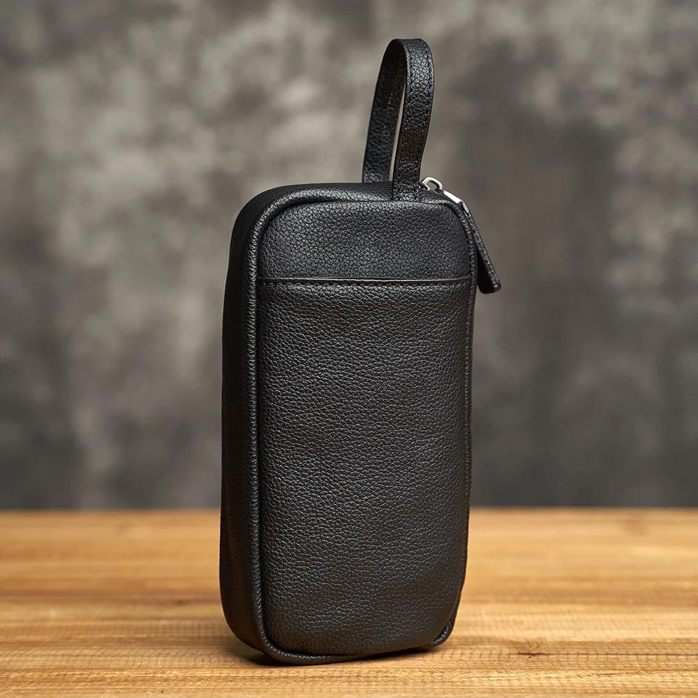 ZRCX-Pochette en cuir véritable pour homme, sac à main en cuir de vachette couche supérieure, portef