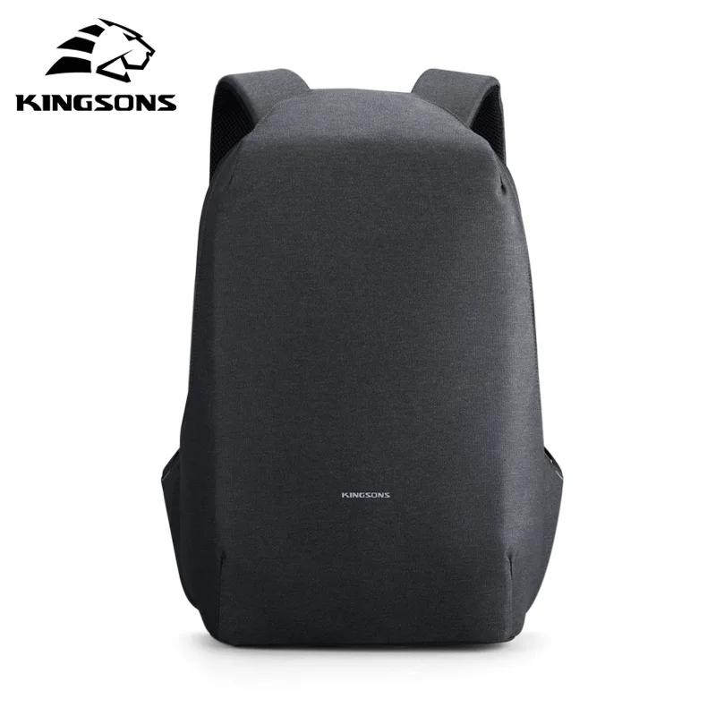 Kingsons sac à dos antivol hommes 15.6 pouces ordinateur portable 180 degrés ouvert W USB charge sac