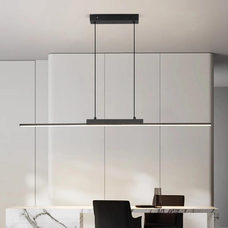 Suspension moderne Simple salle à manger lumière pour mur cuisine Long lustre salon suspension lampe