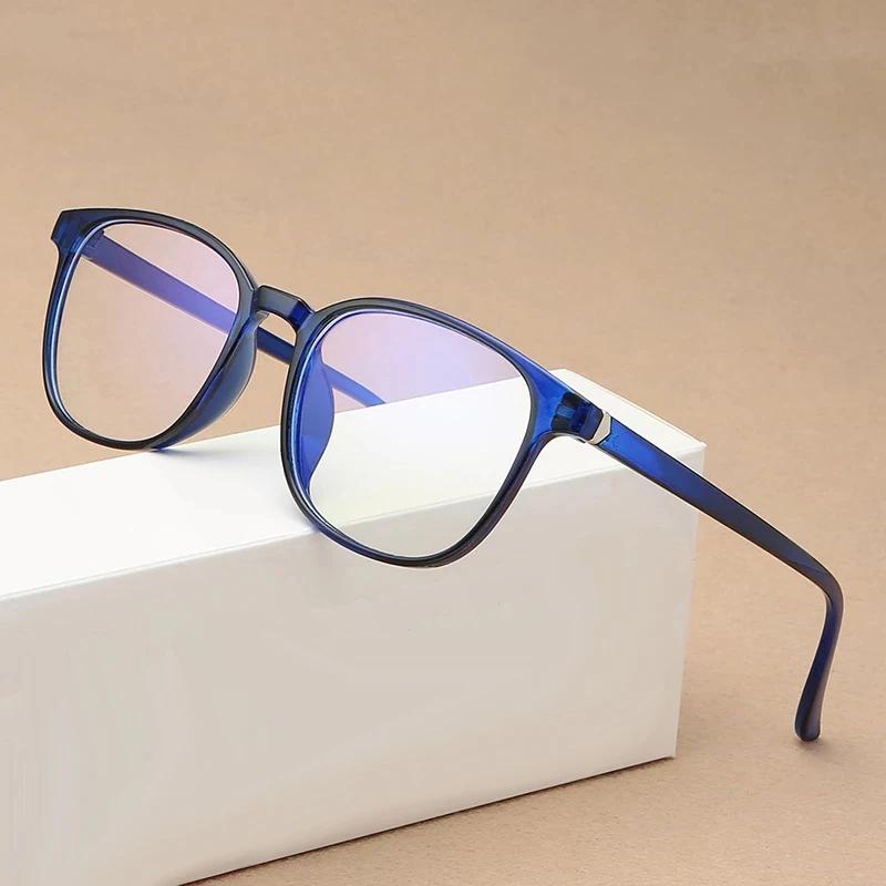 Lunettes d'ordinateur carrées transparentes, monture ronde Anti-lumière bleue pour femmes et hommes,