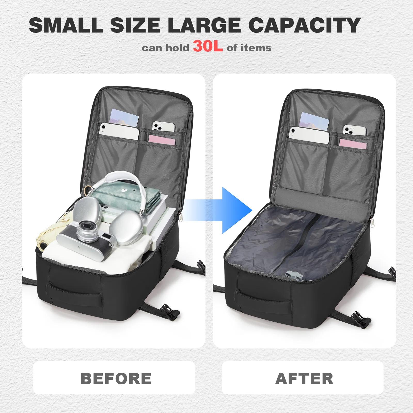 Sac de cabine Ryanair 40x20x25, sac à dos de voyage à compression sous vide pour hommes et femmes, s