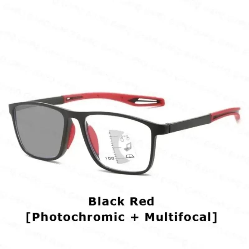 Lunettes de lecture photochromiques multifocales pour hommes, lunettes de loin et de près, monture d