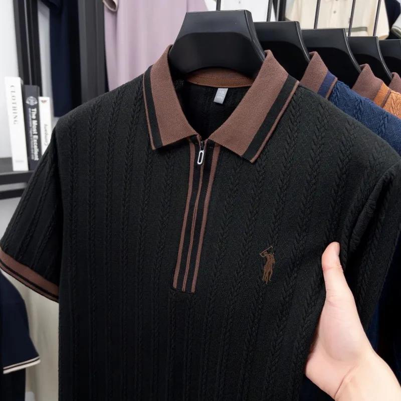 Marque de luxe à manches courtes polo shirt hommes Flip Top Summer Fashion jacquard design Golf pone