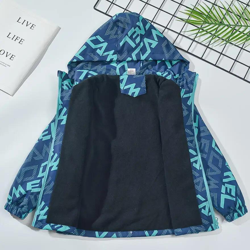 Veste extérieure épaisse imperméable pour garçon - Manteau à capuche coupe-vent mode automne