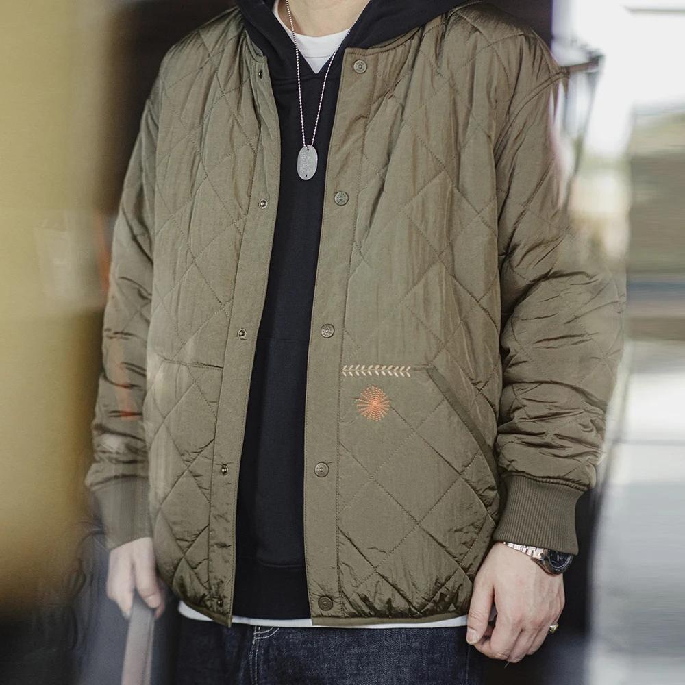 Maden Veste de baseball matelassée décontractée Manteau rembourré épais et chaud Vert Vêtements d'ex