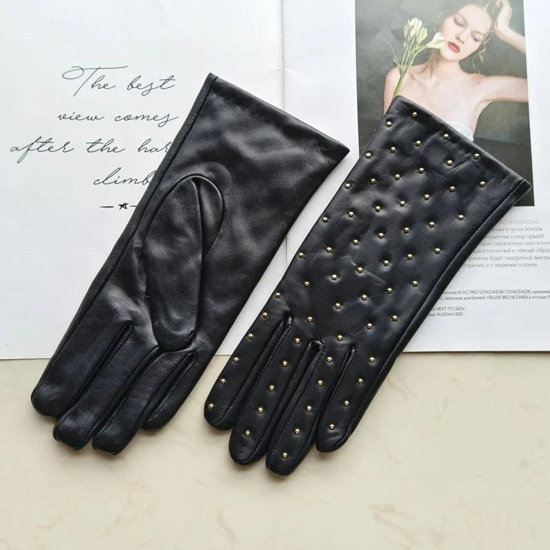 Nouveaux gants d'hiver en peau de mouton pour femmes avec écran tactile et gants en cuir véritable d