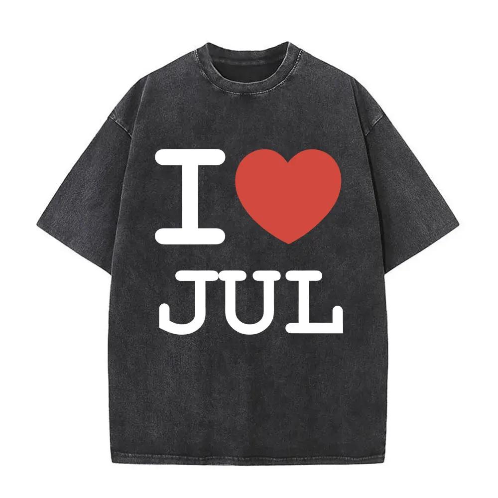 Love Jul 2025 Merch lavé Vintage T-shirt hommes femmes mode Rap Pop musique Streetwear homme Hip Hop