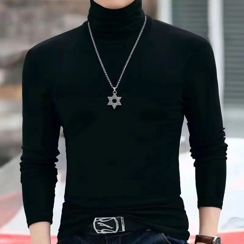 Pulls à col roulé pour hommes automne-hiver, décontractés, thermiques, manches longues, coupe ajusté