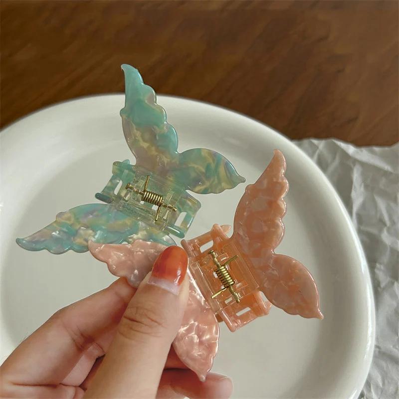 Pince à cheveux en acétate vintage pour femmes et filles, pince à cheveux papillon doux, barrettes e