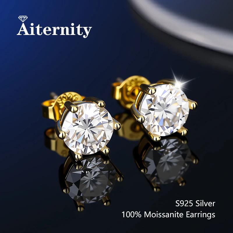 Boucles d'oreilles Moissanite en argent Sterling 100% véritable, avec 2 certificats D VVS1, stylo de