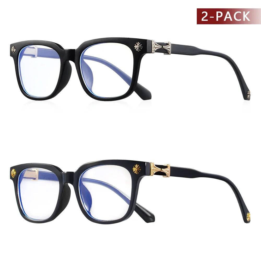 Lunettes carrées Anti-lumière bleue pour hommes et femmes, 1 pièce, monture noire et transparente, u