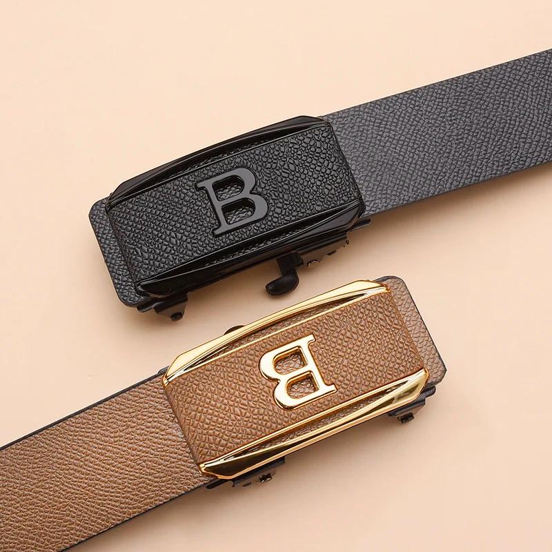 La nouvelle boucle sans dents boucle automatique ceinture hommes style décontracté affaires tout-mat