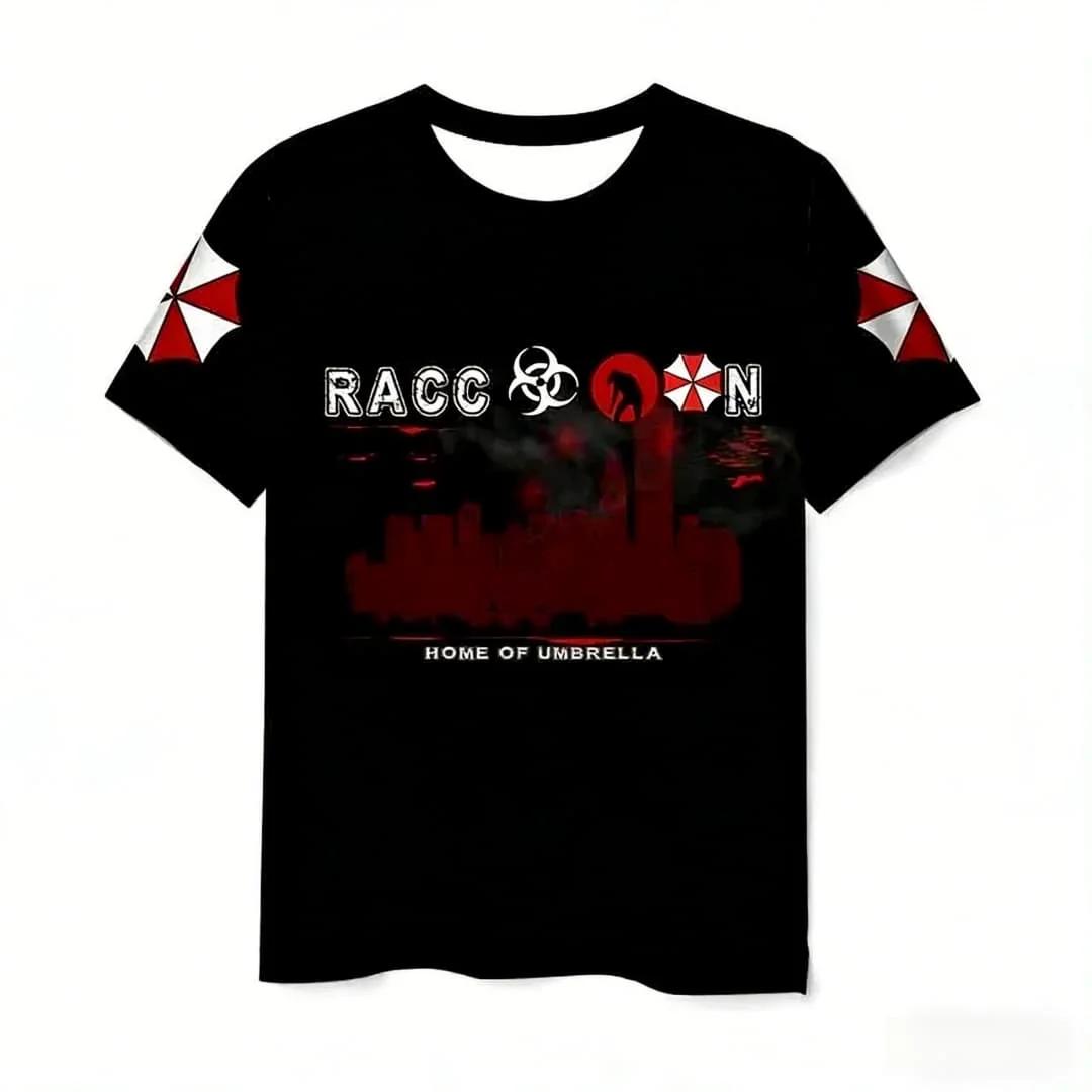 T-shirts à thème Resident Evil Umbrella Corporation pour hommes, t-shirts graphiques avec logo Bioha
