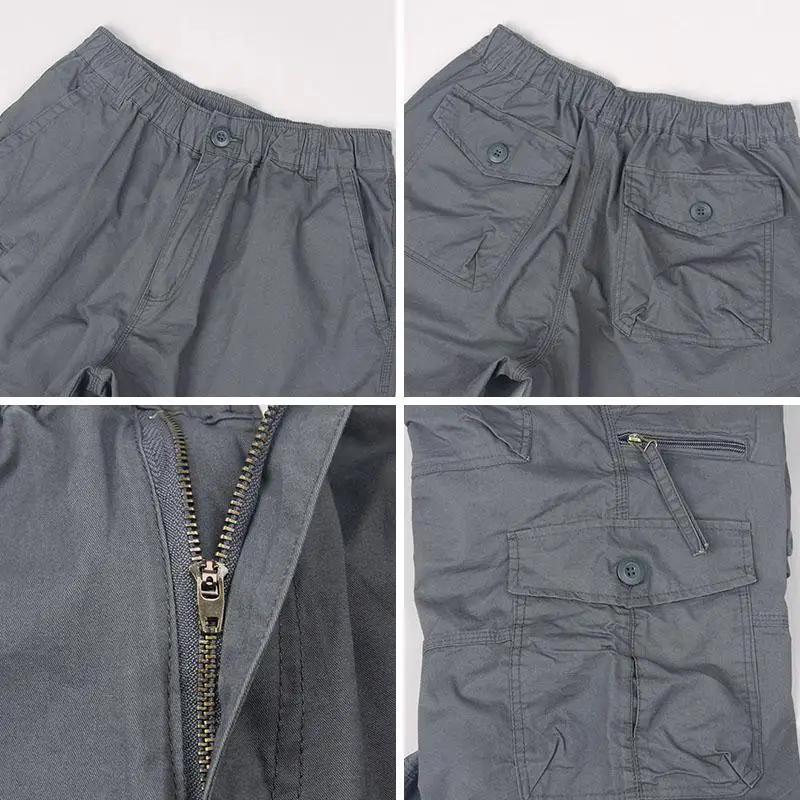 Short Cargo d'été pour hommes, ample, décontracté, sous le genou, taille élastique, grande taille, J