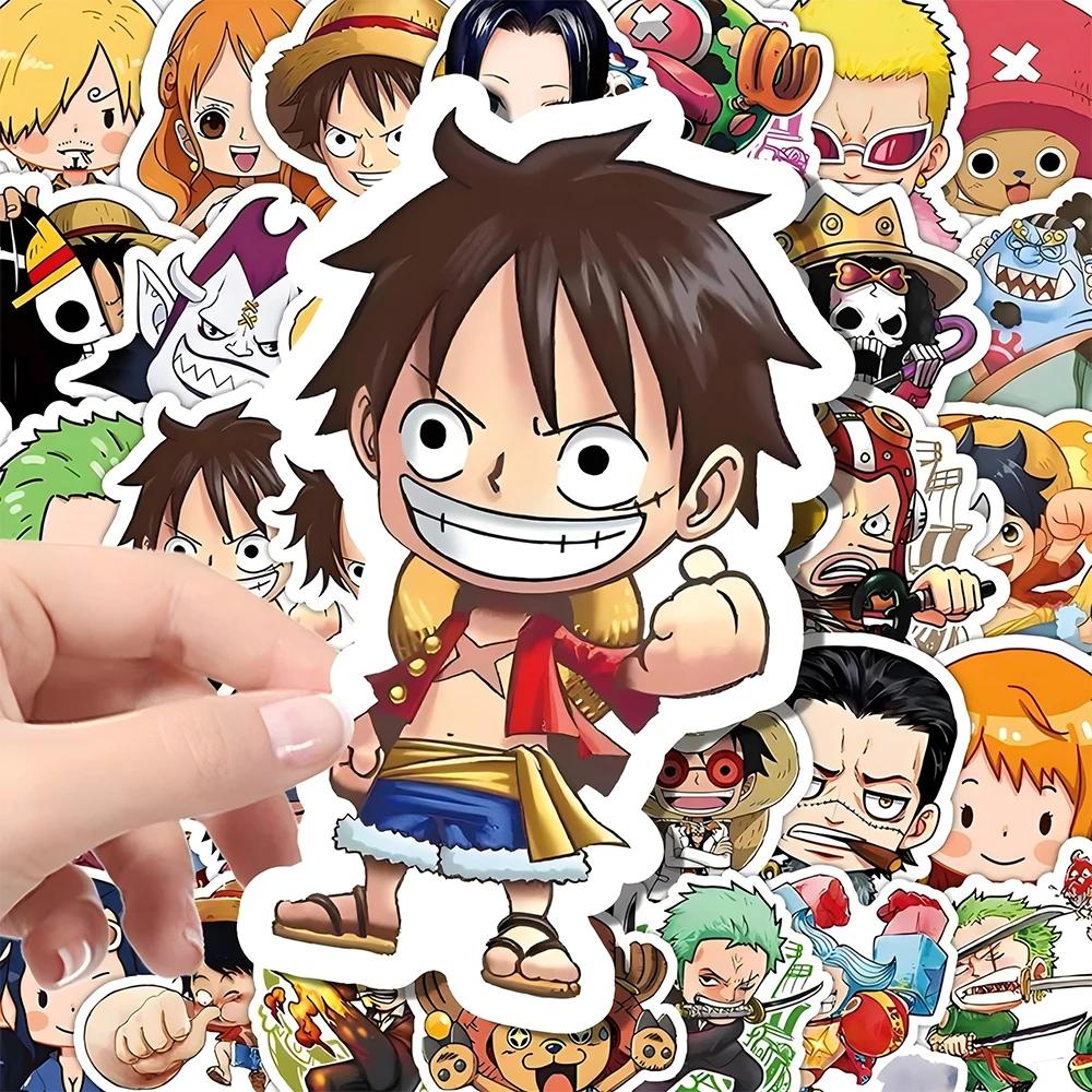 55 pièces une pièce mignon dessin animé autocollants bricolage Skateboard coque de téléphone ordinat