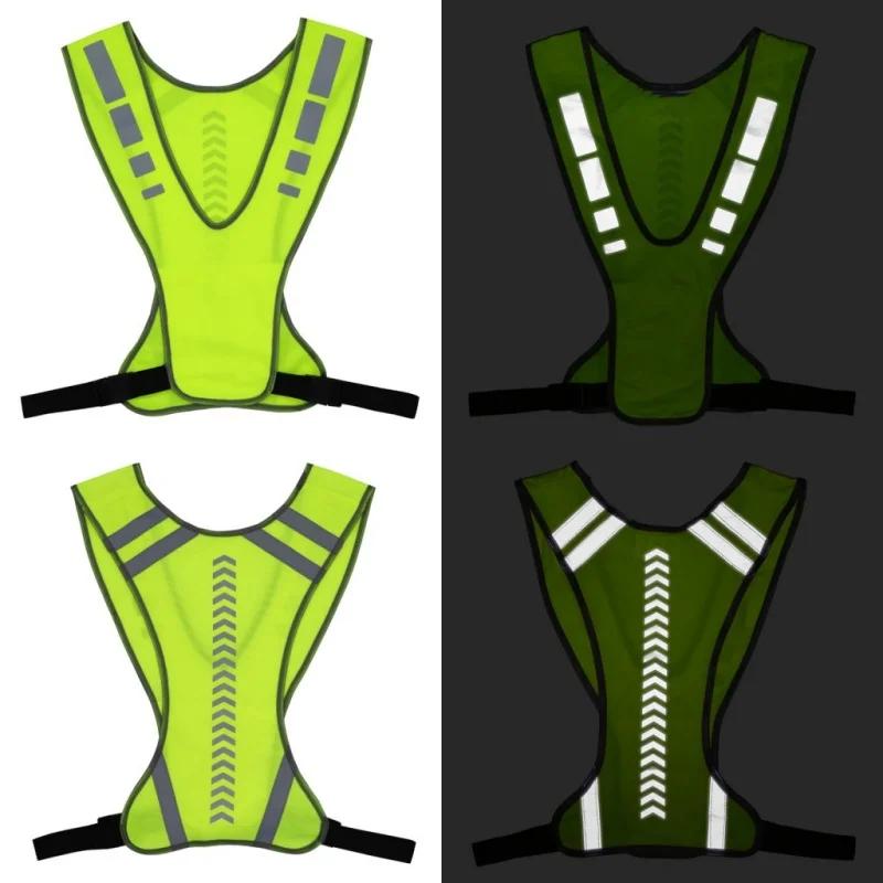 Sports de plein air tissu réfléchissant fournitures gilet élastique nuit course cyclisme réglable gi