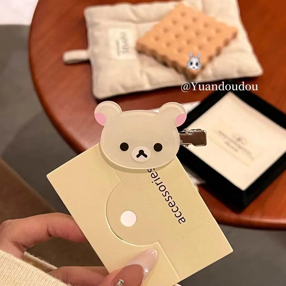 Dessin animé Rilakkuma épingle à cheveux filles Anime Relax ours bec de canard pince femmes mignon p