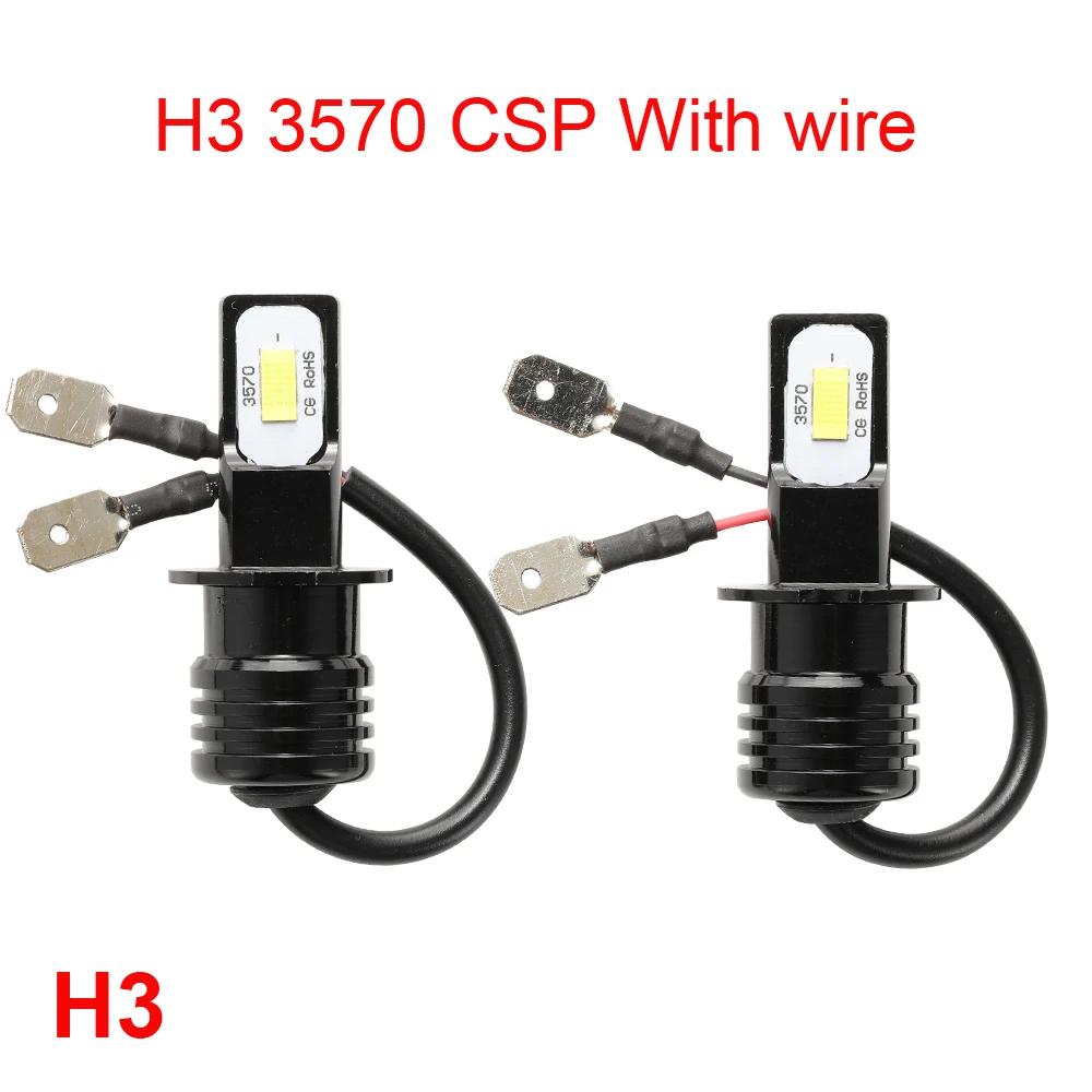 2Pcs CSP H4 H7 LED Ampoules Phare H11 H8 H9 Voiture Brouillard Lumière 9005 HB3 9006 HB4 H1 H3 H16JP