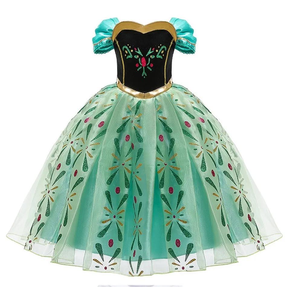 Robe de princesse Elsa et Anna pour filles, robe de carnaval pour enfants, déguisement de fleurs de 