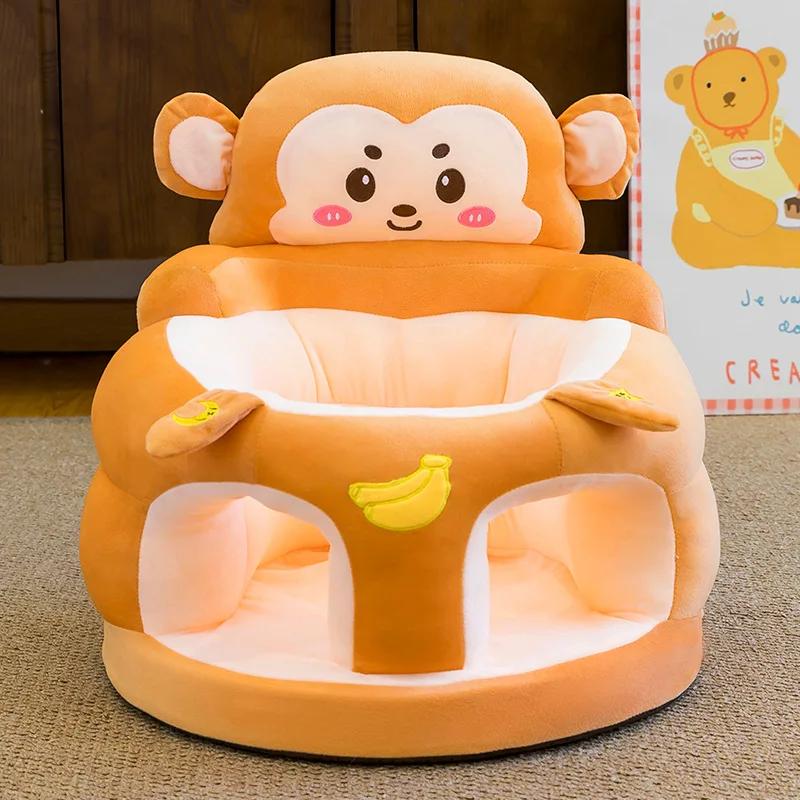 Canapé d'apprentissage pour bébé, siège vertical pour tout-petit avec dossier haut, chaise en peluch