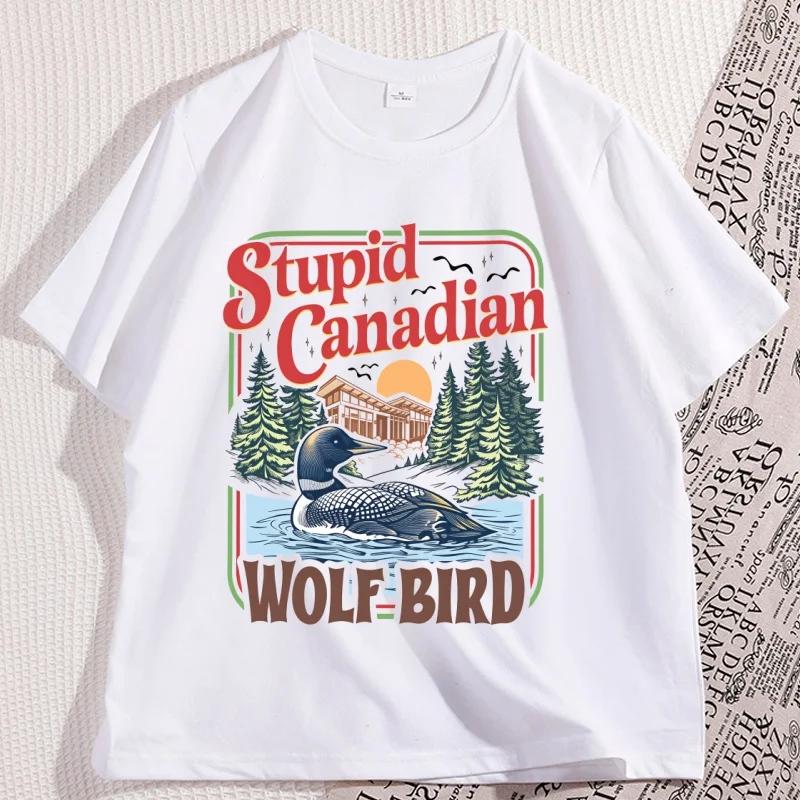 T-shirt Comfort Colors Stupid Canadian Wolf Bird, T-shirt inspiré de la rivalité, T-shirt Team Holla