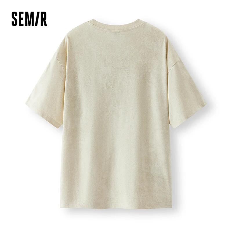 T-shirt Homme Semir 2026 en Maille Imprimée Effet Denim Batik, Col Rond Ample, Décontracté, Tendance