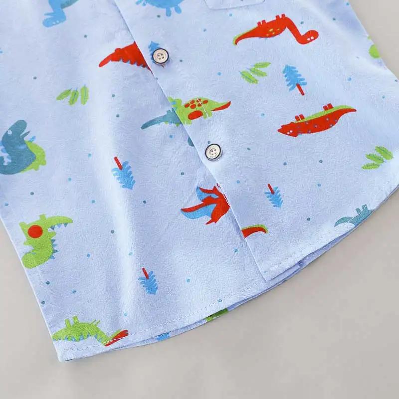 Ensemble 2 pièces pour nourrissons et tout-petits, chemise à col montant et manches courtes, imprimé