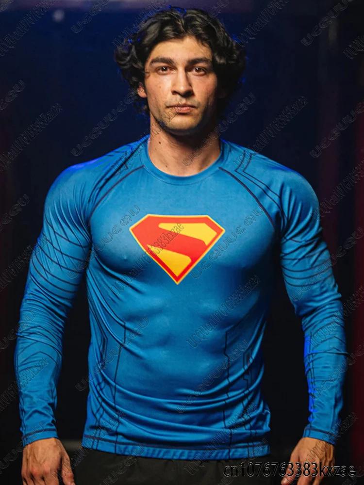 T-shirts de fitness Superman, t-shirts à manches courtes pour musculation, t-shirts décontractés à c