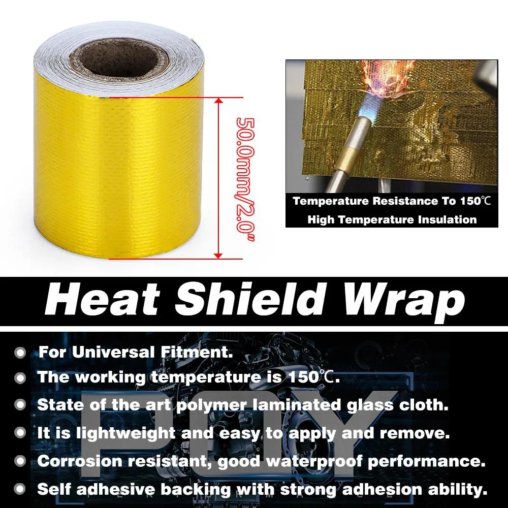 Bande d'Échappement Thermique Or 2, Bouclier d'Isolation Thermique d'Admission d'Air, Barrière Therm