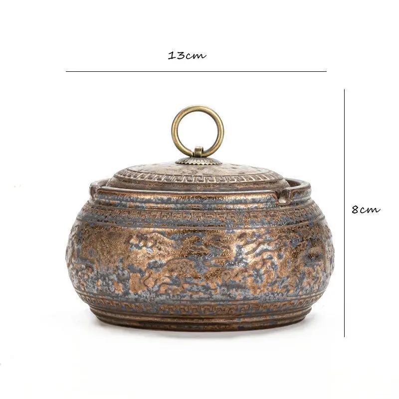 Cendrier en céramique rouillée de style japonais, ancien cendrier de puits, tasse à fumée, décoratio