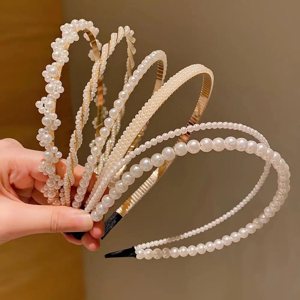 5 accessoires pour cheveux de princesse pour filles, bandeaux imitation perles pour enfants, épingle