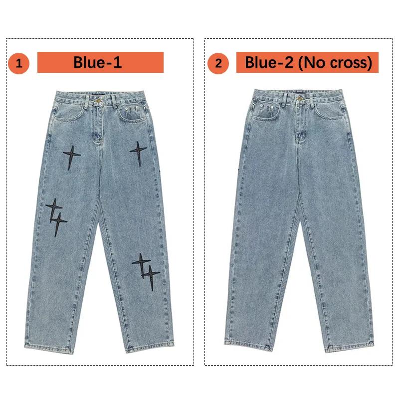 Jean imprimé pour hommes, Streetwear, Baggy, jambes larges, mode coréenne, drapé, droit, décontracté