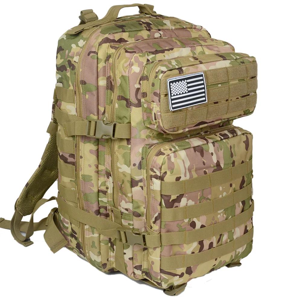 Sac à dos tactique de randonnée, de sport et de camping camouflage, grande capacité 50 litres 900D, 