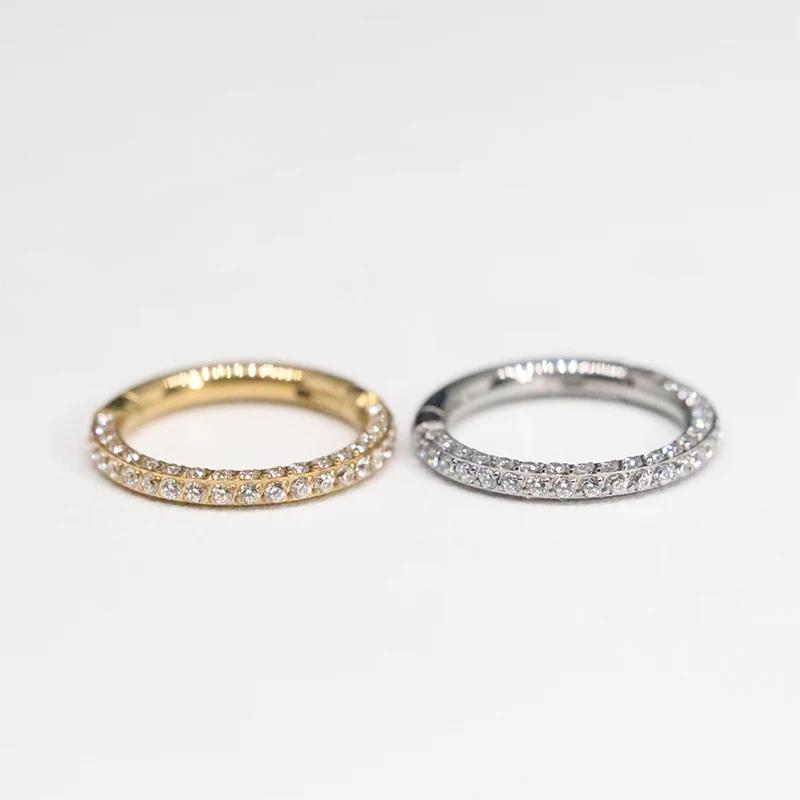 Piercing en titane, boucles d'oreilles, anneaux de nez, en Zircon, Septum, Tragus, Cartilage, Helix,