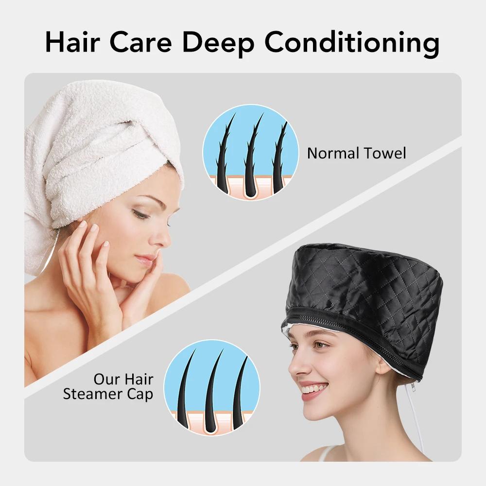 Accueil SPA thermique cheveux vapeur casquette 10 niveaux chauffage masque capillaire revitalisant n