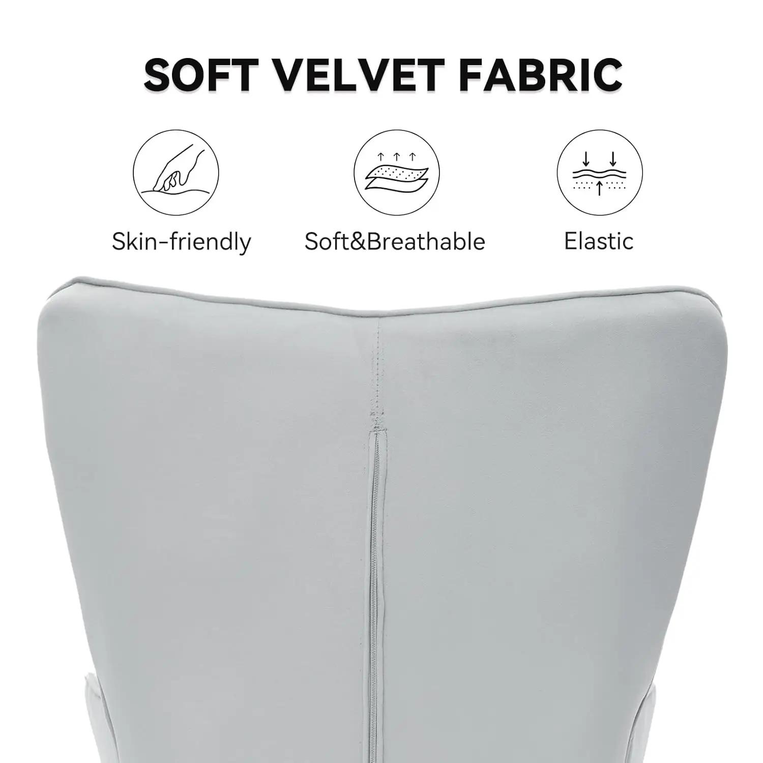 Fauteuil d'appoint moderne du milieu du siècle en velours, fauteuil à dossier haut capitonné, fauteu