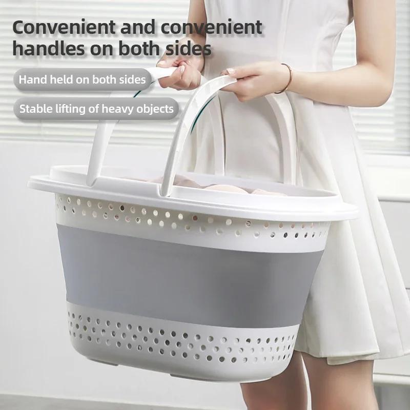 Mir à illant Pliable en Plastique pour Vêtements Sales, Grand Conteneur de Rangement pour la Maison