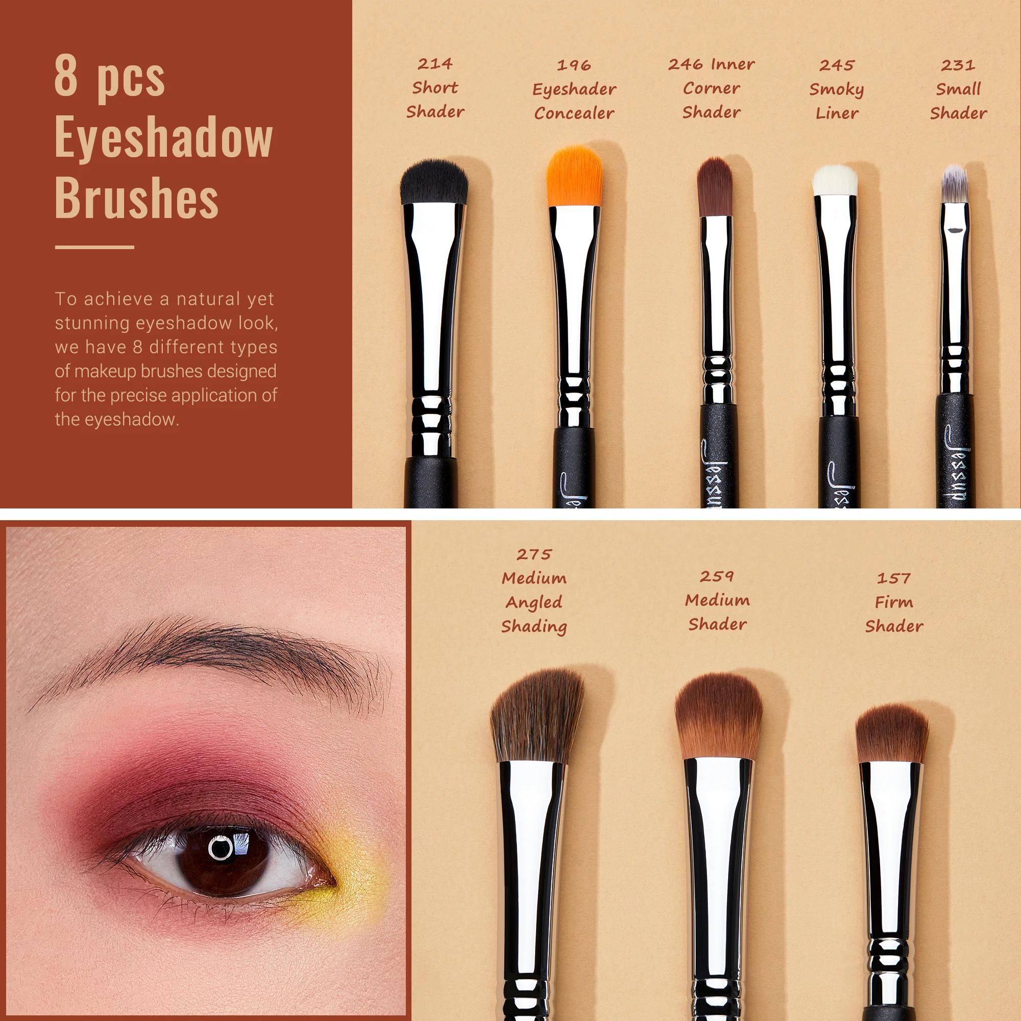 Jessup-Ensemble de pinceaux de maquillage pour les yeux, pinceau de maquillage professionnel, pincea