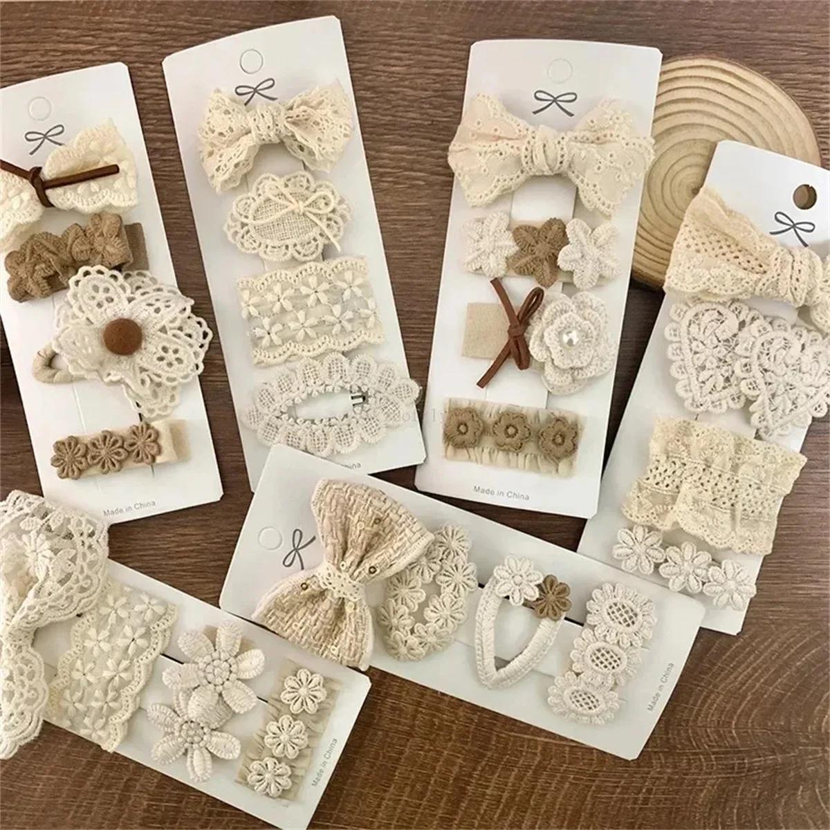 Épingle à cheveux brodée de fleurs pour bébé fille, 4 pièces/ensemble, pinces à cheveux BB douces, B