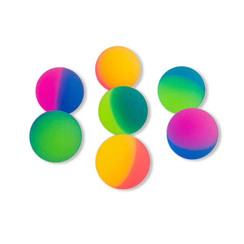 Boule élastique en caoutchouc, arc-en-ciel, bicolore, mat, solide, boule flottante colorée, boule am