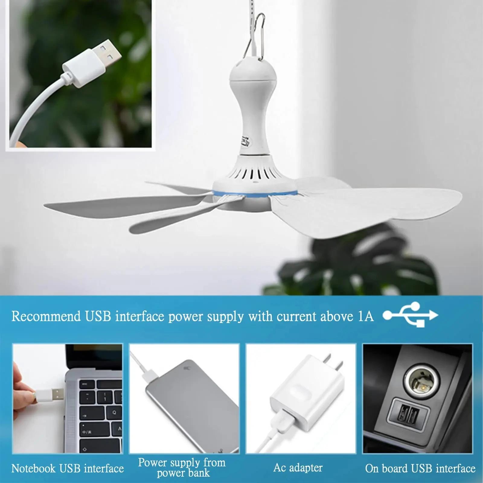 Ventilateur de Plafond Silencieux avec Télécommande, Synchronisation, 4 Vitesses, pour Camping, Lit,