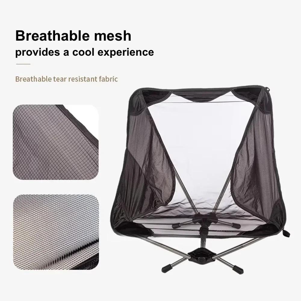 Chaise lunaire pliante Portable ultralégère, siège en filet en Nylon, chaise de plage, Camping d'été